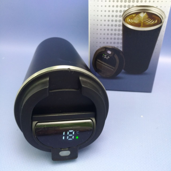 Термокружка с сенсорным дисплеем (датчик температуры) Bright Style 510 мл. (нержавеющая сталь)